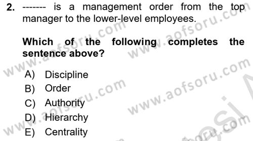 Introduction To Public Administration Dersi 2024 - 2025 Yılı (Final) Dönem Sonu Sınav Soruları 2. Soru