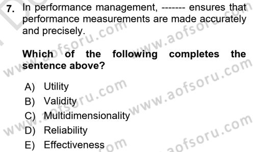 Introduction To Public Administration Dersi 2024 - 2025 Yılı (Final) Dönem Sonu Sınav Soruları 7. Soru