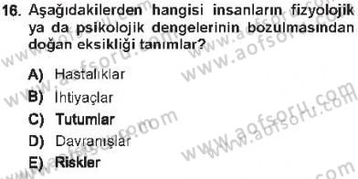Yönetim Bilimi 1 Dersi 2012 - 2013 Yılı Tek Ders Sınav Soruları 16. Soru