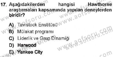 Yönetim Bilimi 1 Dersi 2012 - 2013 Yılı Tek Ders Sınav Soruları 17. Soru