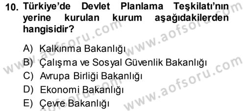 Yönetim Bilimi 1 Dersi Ara Sınavı Deneme Sınav Soruları 10. Soru