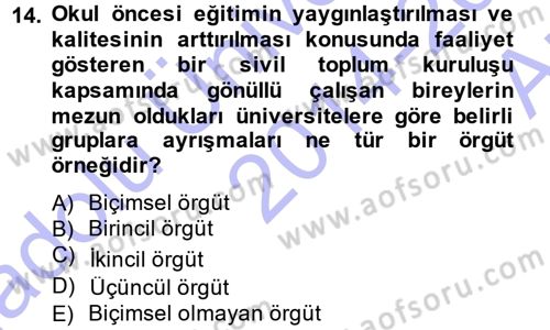 Yönetim Bilimi 1 Dersi 2014 - 2015 Yılı (Vize) Ara Sınavı 14. Soru