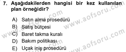 Yönetim Bilimi 1 Dersi 2017 - 2018 Yılı (Vize) Ara Sınavı 7. Soru