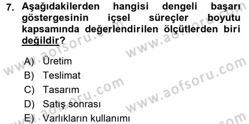 Yönetim Bilimi 1 Dersi 2017 - 2018 Yılı (Final) Dönem Sonu Sınav Soruları 7. Soru
