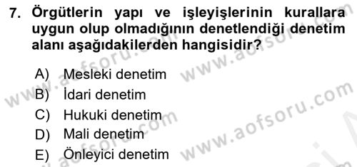 Yönetim Bilimi 1 Dersi 2018 - 2019 Yılı (Final) Dönem Sonu Sınav Soruları 7. Soru