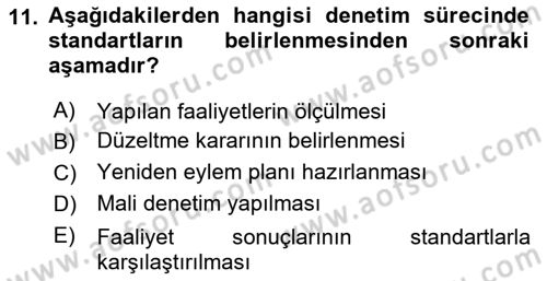Yönetim Bilimi 1 Dersi 2018 - 2019 Yılı Yaz Okulu Sınav Soruları 11. Soru
