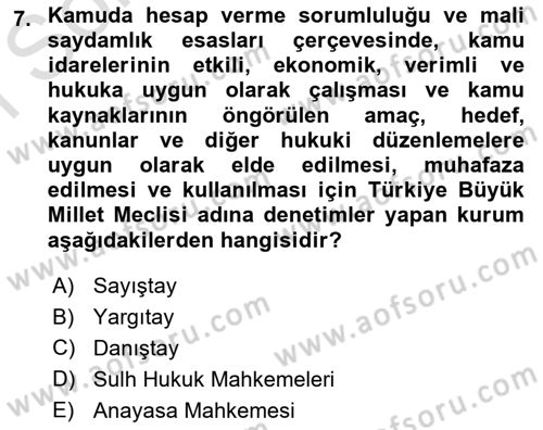 Yönetim Bilimi 1 Dersi 2021 - 2022 Yılı (Final) Dönem Sonu Sınav Soruları 7. Soru