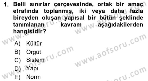 Yönetim Bilimi 1 Dersi 2022 - 2023 Yılı Yaz Okulu Sınav Soruları 1. Soru