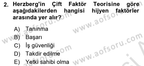 Yönetim Bilimi 1 Dersi 2022 - 2023 Yılı Yaz Okulu Sınav Soruları 2. Soru