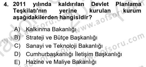Yönetim Bilimi 1 Dersi 2023 - 2024 Yılı Yaz Okulu Sınav Soruları 4. Soru