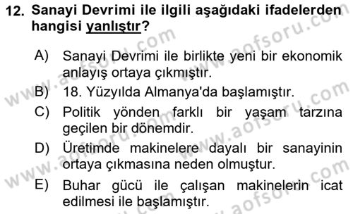 Yönetim Bilimi 1 Dersi 2024 - 2025 Yılı (Final) Dönem Sonu Sınav Soruları 12. Soru