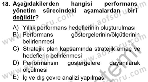 Yönetim Bilimi 2 Dersi 2012 - 2013 Yılı (Vize) Ara Sınav Soruları 18. Soru