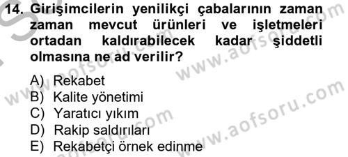 Yönetim Bilimi 2 Dersi 2012 - 2013 Yılı (Final) Dönem Sonu Sınav Soruları 14. Soru