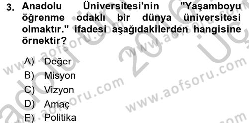 Yönetim Bilimi 2 Dersi 2016 - 2017 Yılı 3 Ders Sınav Soruları 3. Soru
