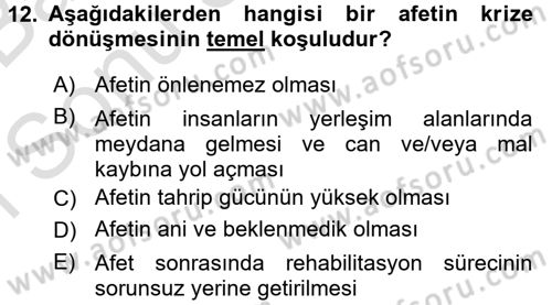 Yönetim Bilimi 2 Dersi 2016 - 2017 Yılı (Final) Dönem Sonu Sınav Soruları 12. Soru