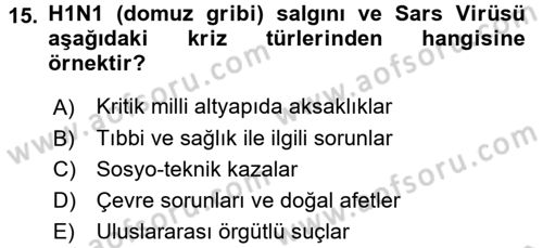 Yönetim Bilimi 2 Dersi 2017 - 2018 Yılı 3 Ders Sınav Soruları 15. Soru