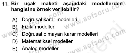 Yönetim Bilimi 2 Dersi 2018 - 2019 Yılı (Vize) Ara Sınav Soruları 11. Soru