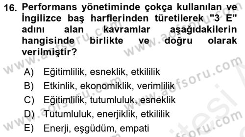 Yönetim Bilimi 2 Dersi 2018 - 2019 Yılı (Vize) Ara Sınav Soruları 16. Soru