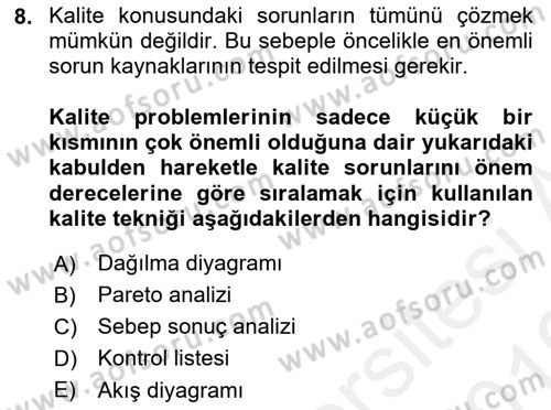 Yönetim Bilimi 2 Dersi 2018 - 2019 Yılı (Vize) Ara Sınav Soruları 8. Soru