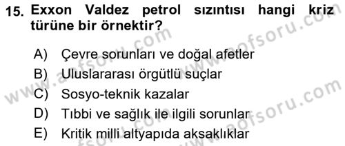 Yönetim Bilimi 2 Dersi 2020 - 2021 Yılı Yaz Okulu Sınav Soruları 15. Soru