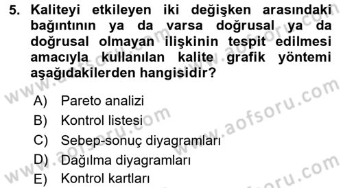 Yönetim Bilimi 2 Dersi 2020 - 2021 Yılı Yaz Okulu Sınav Soruları 5. Soru