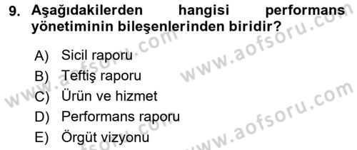 Yönetim Bilimi 2 Dersi 2020 - 2021 Yılı Yaz Okulu Sınav Soruları 9. Soru