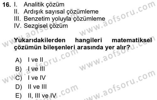 Yönetim Bilimi 2 Dersi 2021 - 2022 Yılı (Vize) Ara Sınav Soruları 16. Soru