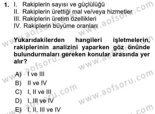 Yönetim Bilimi 2 Dersi 2021 - 2022 Yılı (Final) Dönem Sonu Sınav Soruları 1. Soru