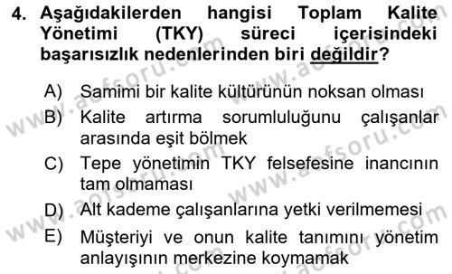Yönetim Bilimi 2 Dersi 2022 - 2023 Yılı (Vize) Ara Sınav Soruları 4. Soru