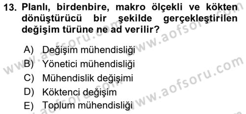 Yönetim Bilimi 2 Dersi 2022 - 2023 Yılı Yaz Okulu Sınav Soruları 13. Soru