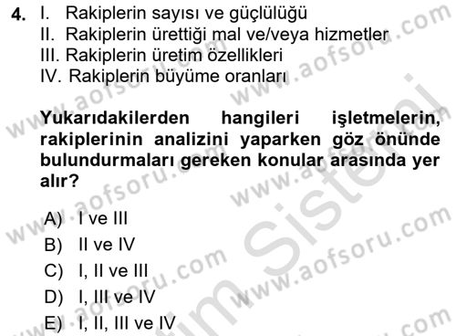 Yönetim Bilimi 2 Dersi 2022 - 2023 Yılı Yaz Okulu Sınav Soruları 4. Soru