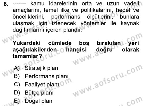 Yönetim Bilimi 2 Dersi 2022 - 2023 Yılı Yaz Okulu Sınav Soruları 6. Soru