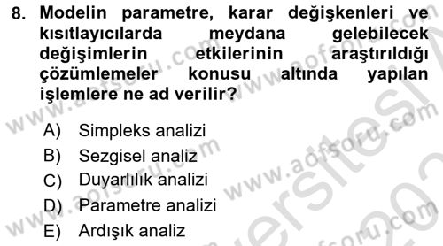 Yönetim Bilimi 2 Dersi 2022 - 2023 Yılı Yaz Okulu Sınav Soruları 8. Soru