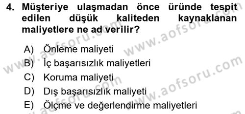 Yönetim Bilimi 2 Dersi 2023 - 2024 Yılı (Vize) Ara Sınav Soruları 4. Soru