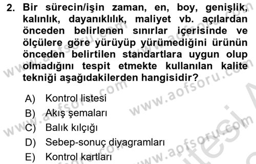 Yönetim Bilimi 2 Dersi 2023 - 2024 Yılı Yaz Okulu Sınav Soruları 2. Soru