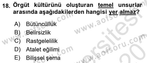 Yönetim Bilimi 2 Dersi 2024 - 2025 Yılı (Final) Dönem Sonu Sınav Soruları 18. Soru