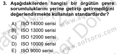 Yönetim Bilimi 2 Dersi 2024 - 2025 Yılı (Final) Dönem Sonu Sınav Soruları 3. Soru