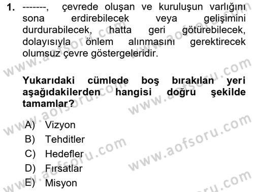 Yönetim Bilimi 2 Dersi 2024 - 2025 Yılı Yaz Okulu Sınav Soruları 1. Soru