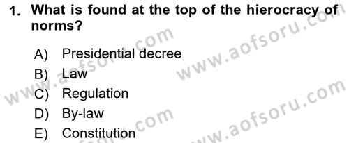 Constitutional Law Dersi 2022 - 2023 Yılı Yaz Okulu Sınav Soruları 1. Soru