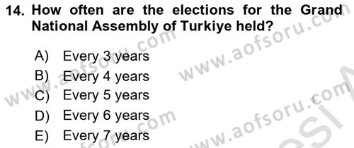 Constitutional Law Dersi 2022 - 2023 Yılı Yaz Okulu Sınav Soruları 14. Soru