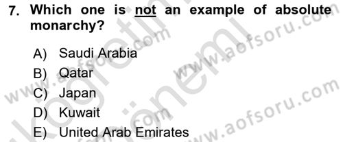 Constitutional Law Dersi 2023 - 2024 Yılı (Vize) Ara Sınav Soruları 7. Soru