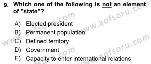 Constitutional Law Dersi 2023 - 2024 Yılı (Vize) Ara Sınav Soruları 9. Soru