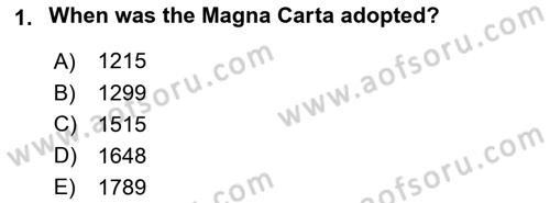 Constitutional Law Dersi 2023 - 2024 Yılı (Final) Dönem Sonu Sınav Soruları 1. Soru