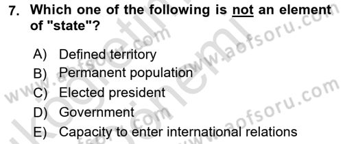 Constitutional Law Dersi 2024 - 2025 Yılı (Vize) Ara Sınav Soruları 7. Soru