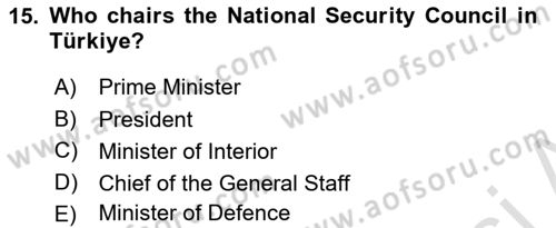 Constitutional Law Dersi 2024 - 2025 Yılı (Final) Dönem Sonu Sınav Soruları 15. Soru