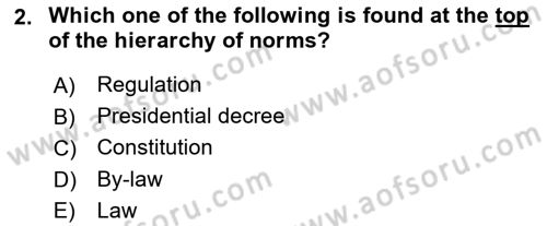 Constitutional Law Dersi 2024 - 2025 Yılı Yaz Okulu Sınav Soruları 2. Soru