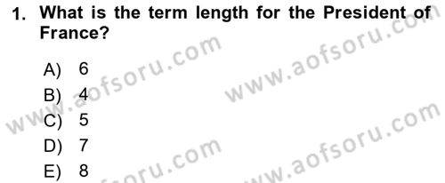 Comparative Political systems Dersi 2022 - 2023 Yılı Yaz Okulu Sınav Soruları 1. Soru
