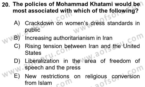 Comparative Political systems Dersi 2022 - 2023 Yılı Yaz Okulu Sınav Soruları 20. Soru