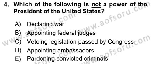 Comparative Political systems Dersi 2022 - 2023 Yılı Yaz Okulu Sınav Soruları 4. Soru
