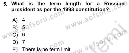 Comparative Political systems Dersi 2022 - 2023 Yılı Yaz Okulu Sınav Soruları 5. Soru